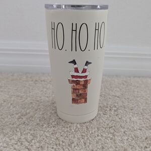 Rae Dunn Cream Tumbler with Santa Design
